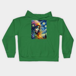 Fairy in Starry night Kids Hoodie